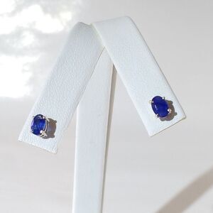 Genuine Blue Natural Sapphire Earrings 1.2 cttw